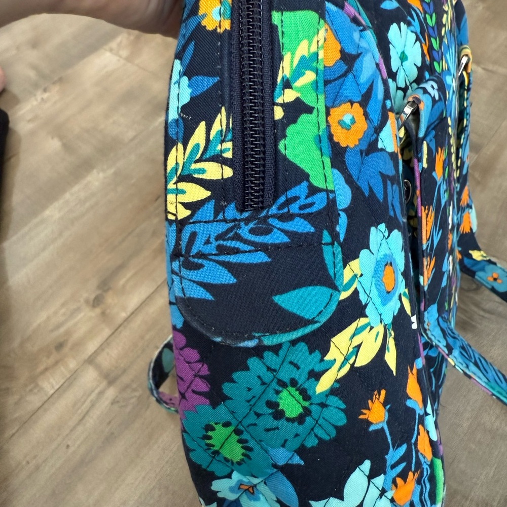 Vera Bradley Midnight Garden Medium Shoulder Bag Floral Colorful Quilted Read - Picture 9 of 13